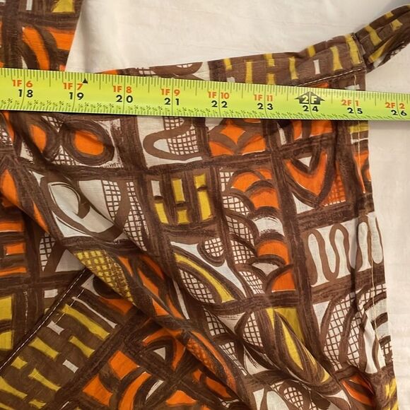 Vintage 1970s Brown Kitchen Bib Apron One Size Pocket Handmade - Picture 6 of 9